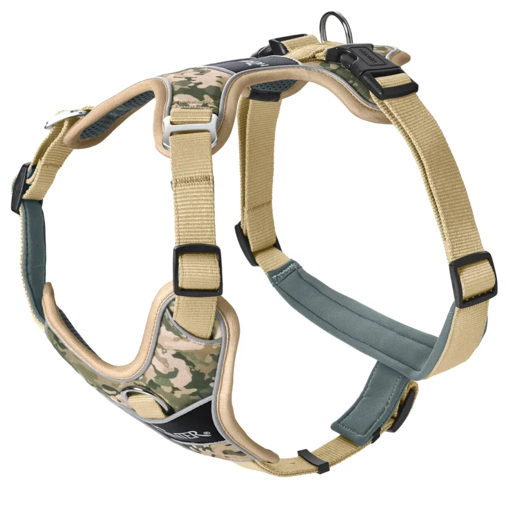 HUNTER Geschirr Divo Camouflage, beige - Grösse L: 72 - 100 cm Bauchumfang