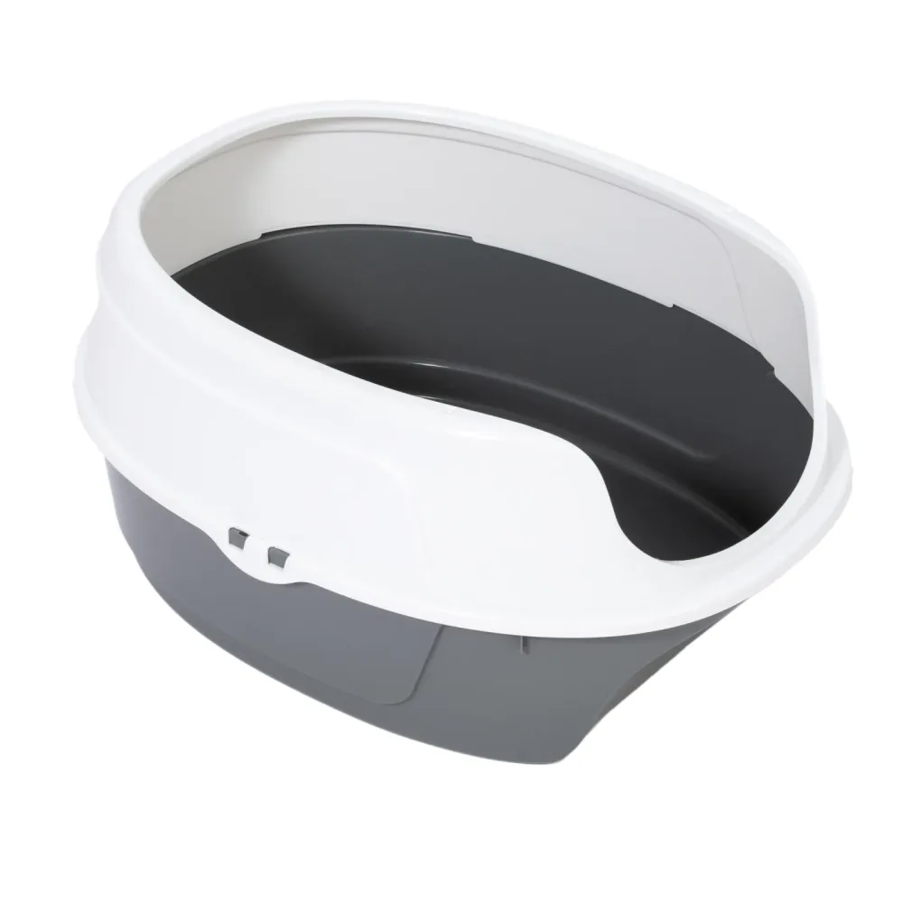 zooplus Basics Schalentoilette für Katzen - grau / weiss