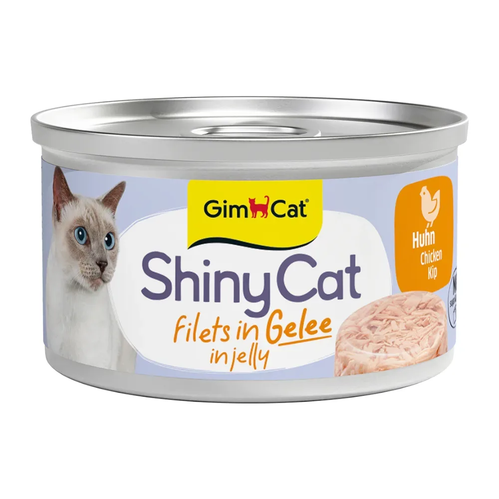 Sparpaket GimCat ShinyCat Filet in Jelly 12 x 70 g - Huhn