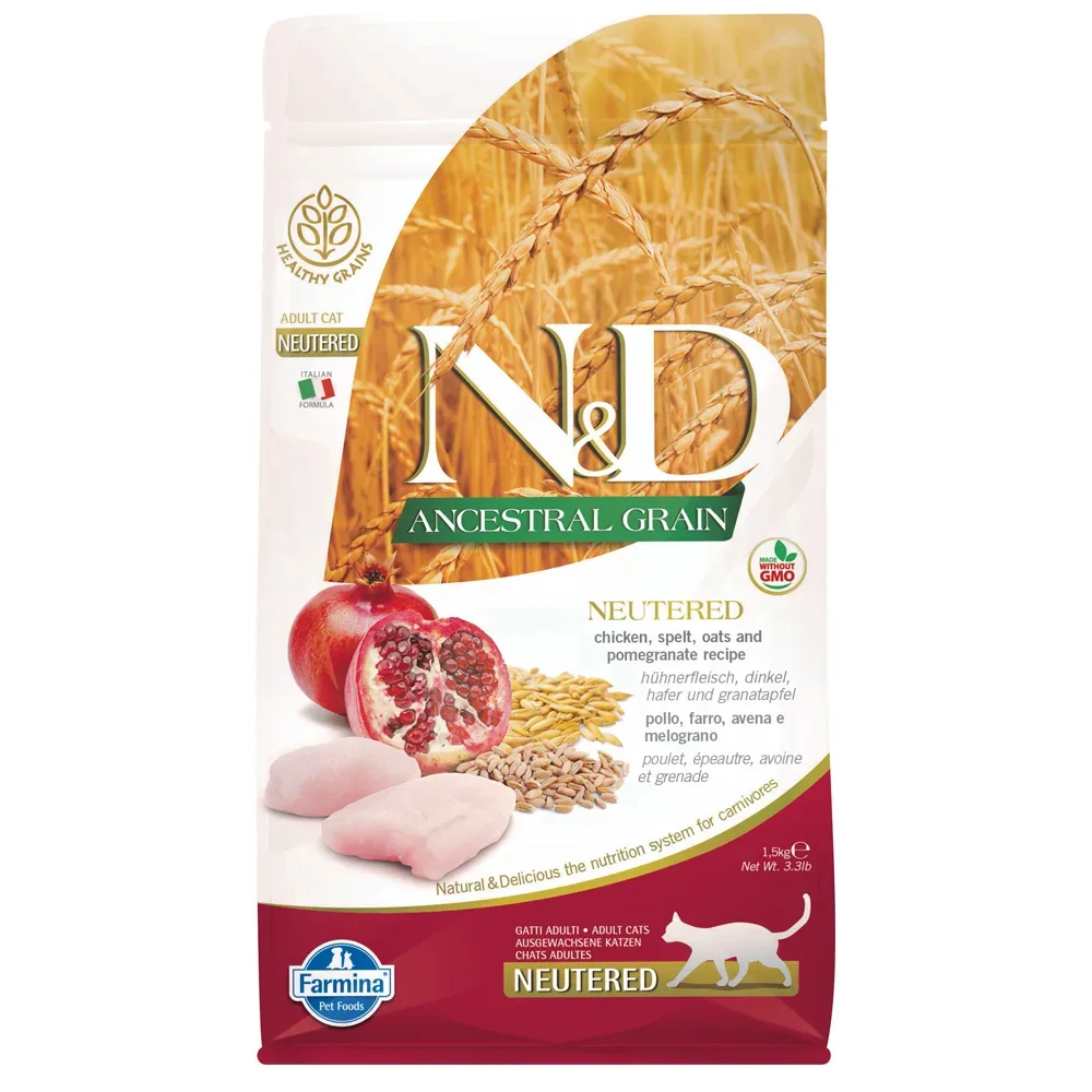 2 x 1,5 kg Farmina N&D - Körnerarmes Huhn & Granatapfel Neutered