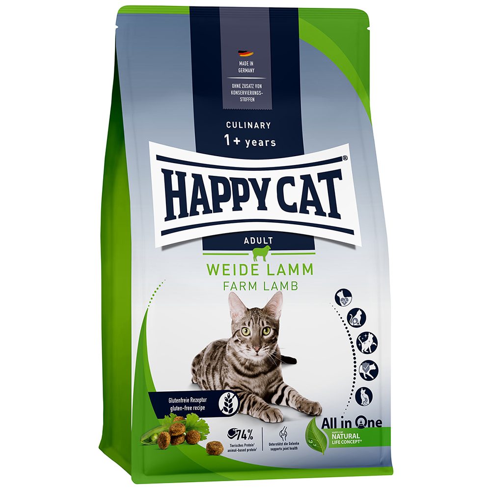 HAPPY CAT Culinary Trockenfutter Katze Adult, Weide-Lamm 10 kg