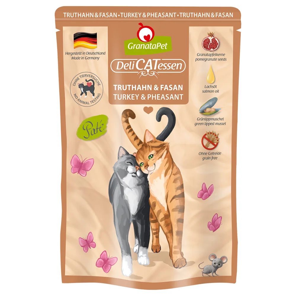 GranataPet DeliCatessen Pouch 6  x 85 g - Truthahn & Fasan