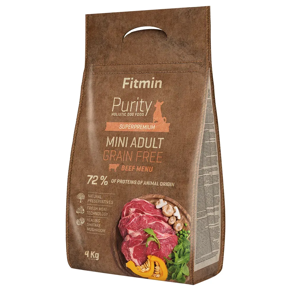 Fitmin Purity im Doppelpack - Adult Mini, Rind (ohne Getreide), 2 x 4 kg