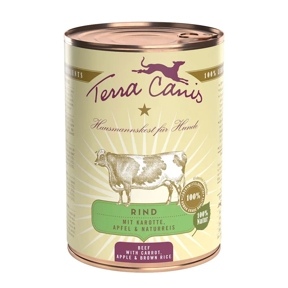 Sparpaket Terra Canis Classic 12 x 400 g - Rind mit Karotte, Apfel & Naturreis