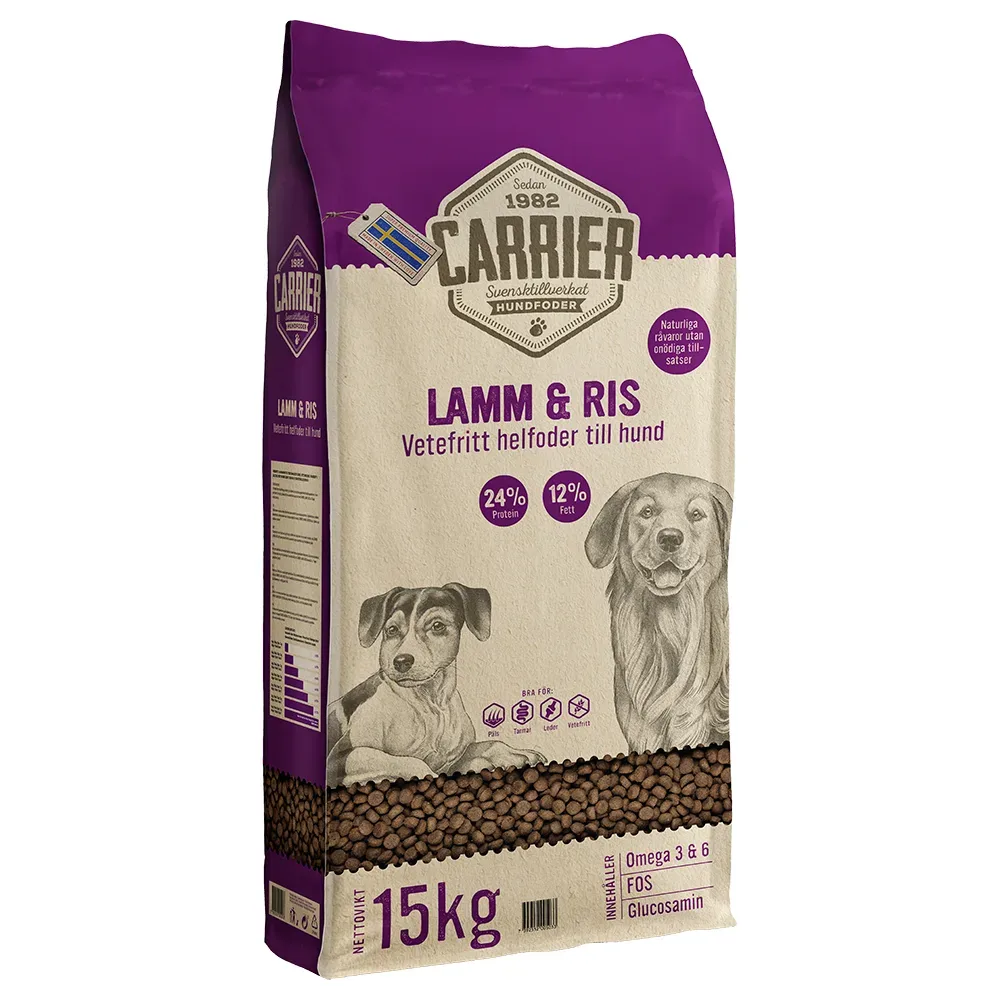 Carrier Lamm und Reis Hundefutter -  2 x 15 kg