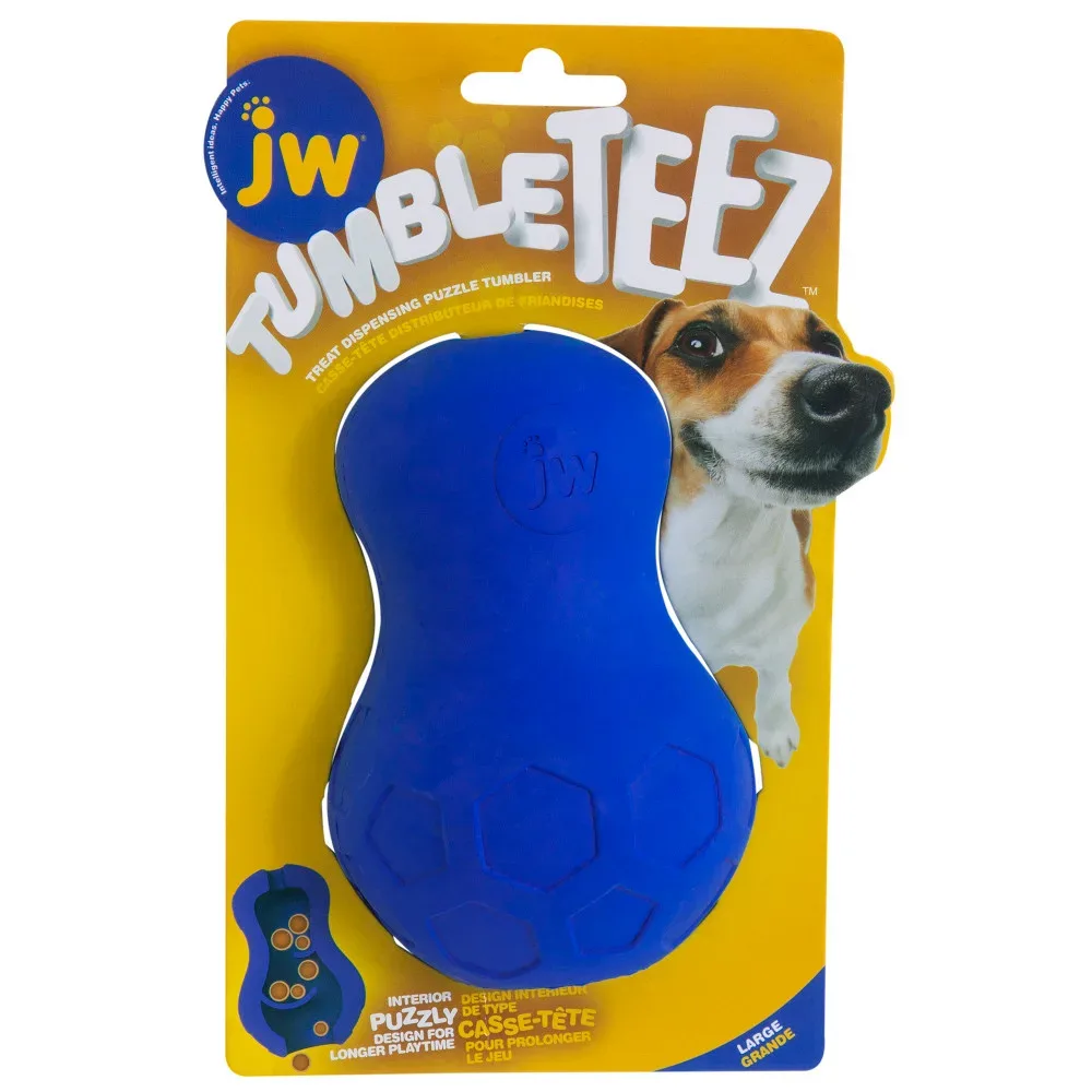 JW Tumble Teez Treat Toy - Grösse L (Ø 8cm), blau