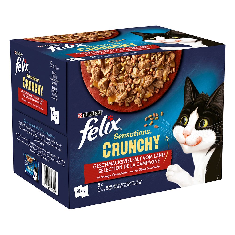 Felix Sensations Crunchy Katzennassfutter in Gelee Sorten-Mix 20x85g