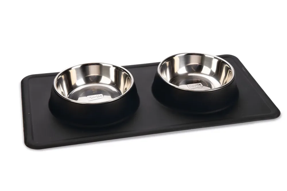 Karlie Diner Set Silikon Dex - 2 X 350 ml, Ø 14 cm Schwarz