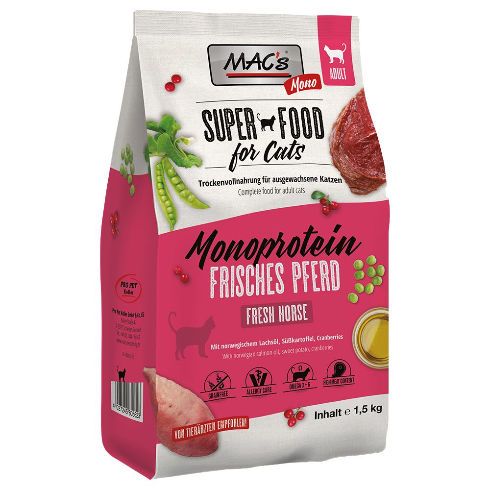 MAC's Cat Adult Trockenfutter Mono frisches Pferd 1.5 kg