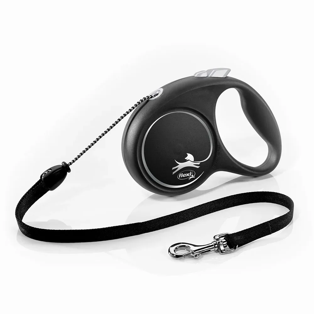 flexi Black Design Seil-Leine schwarz, 5 m - M: bis 20 kg