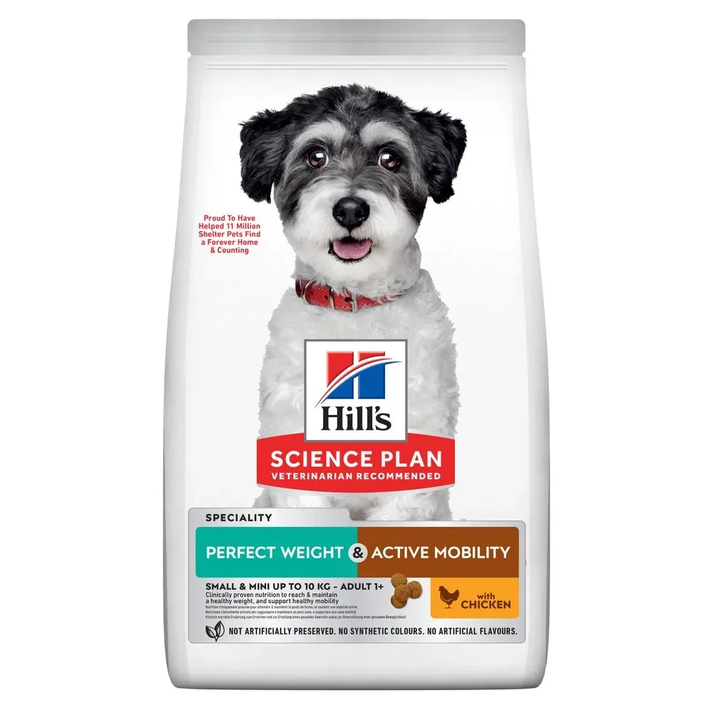 Sparpaket Hill's Science Plan 2 x Grossgebinde - Adult Perfect Weight & Active Mobility Small & Mini mit Huhn (2 x 6 kg)