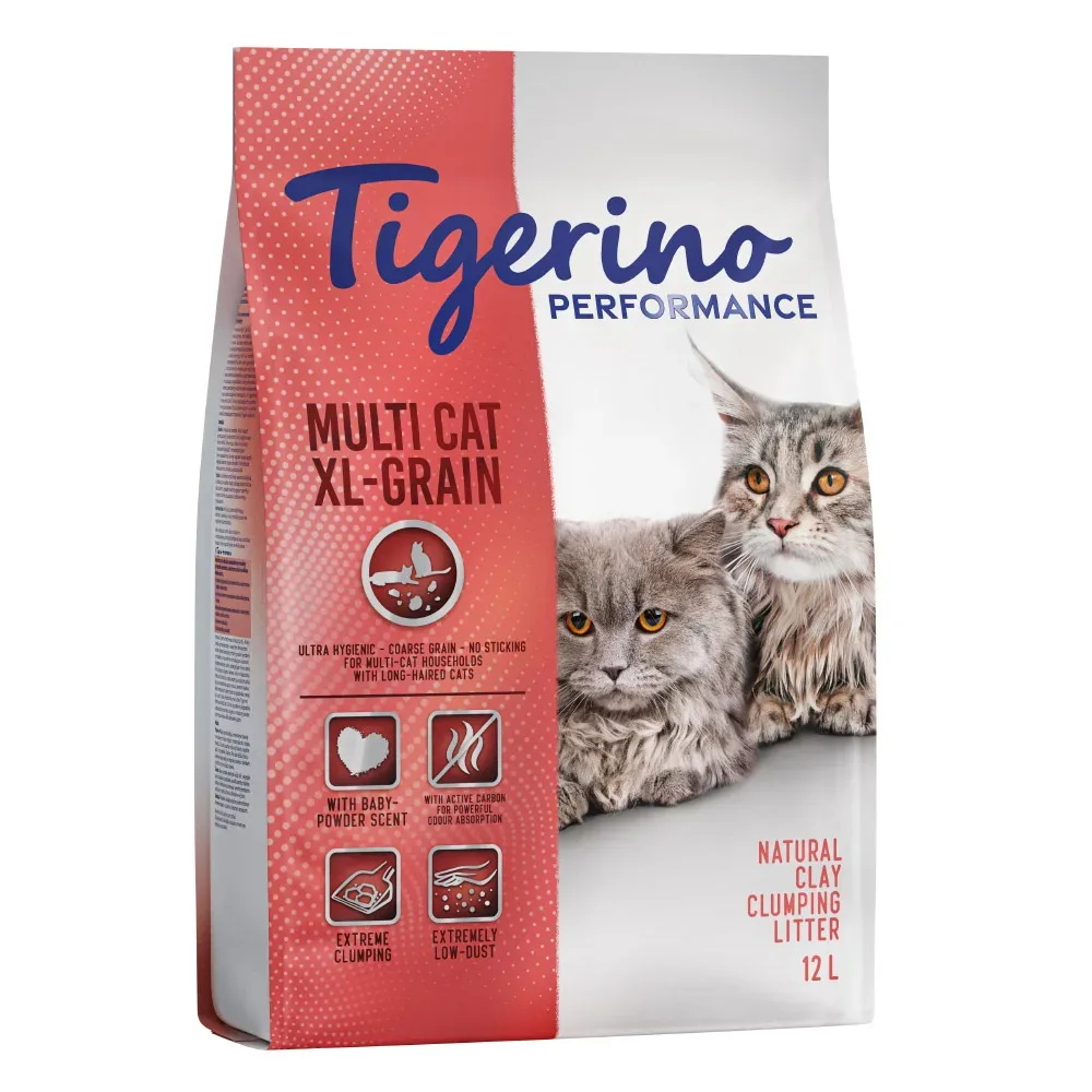Tigerino Performance Multi Cat XL-Grain Katzenstreu ? Babypuderduft - 12 l