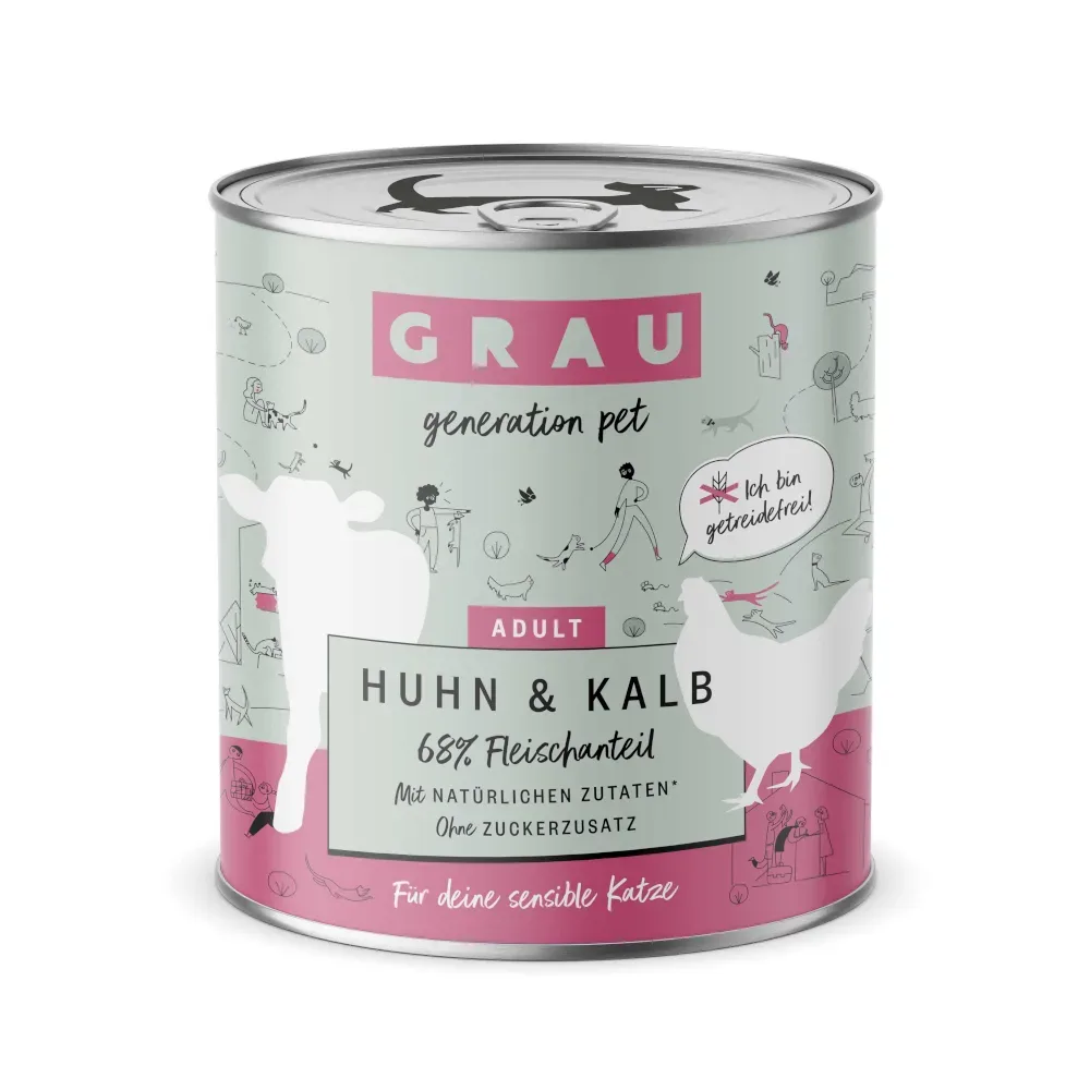 GRAU Adult Getreidefrei 6 x 800 g - Pute & Lamm
