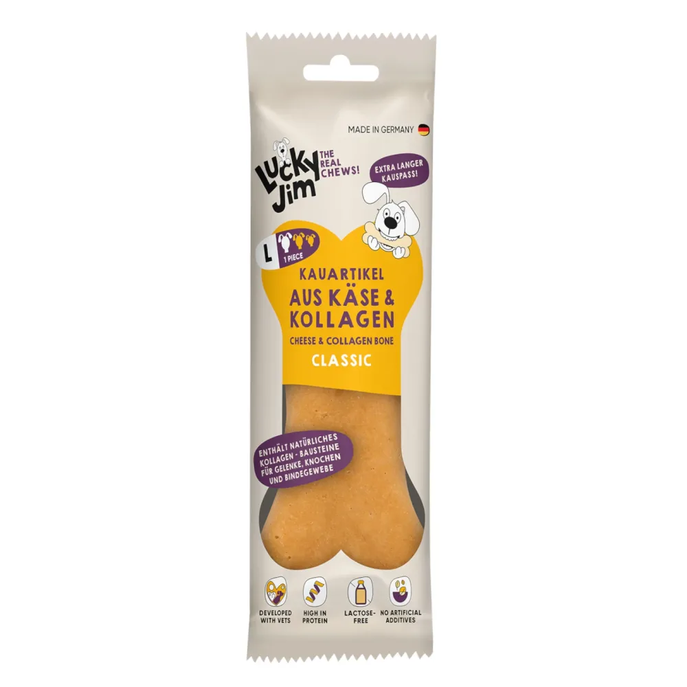 Lucky Jim Kauknochen L - Sparpaket: Käse & Kollagen Bacon  (3 x 120 g)