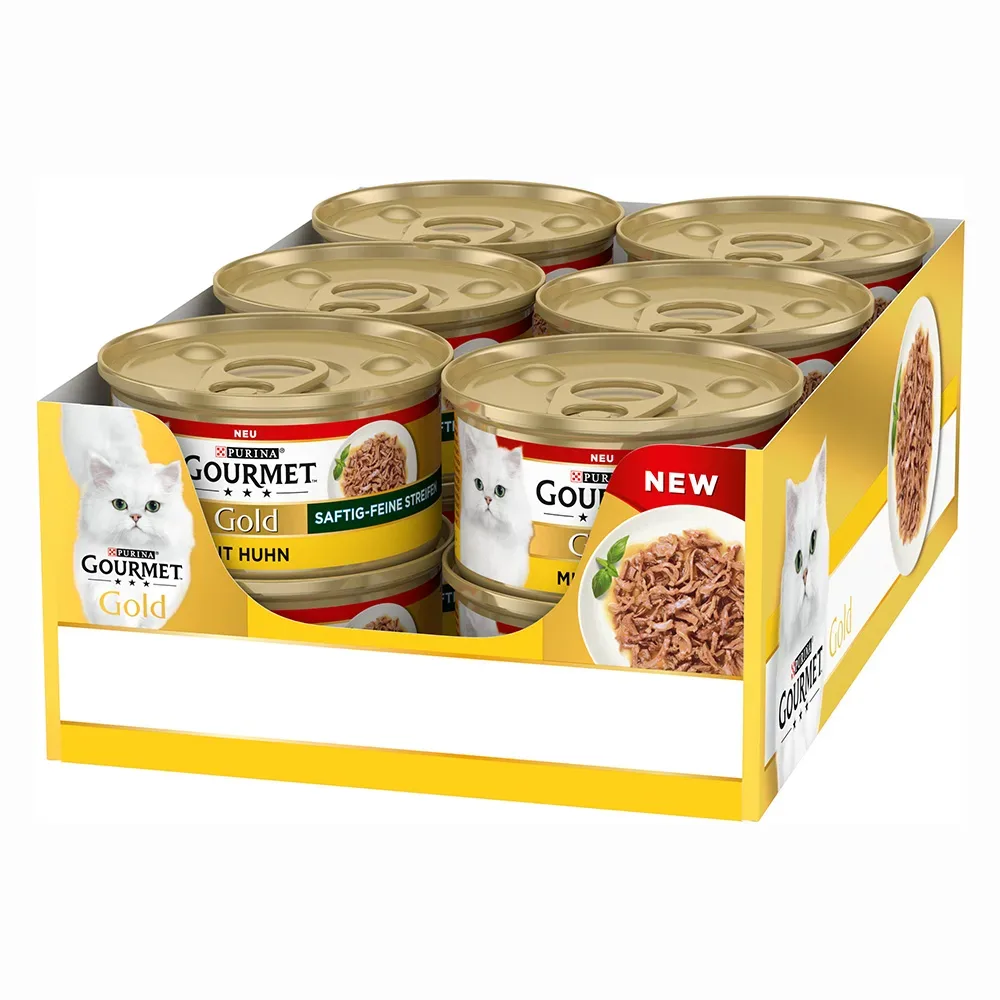 Zum Sonderpreis! 2 x Gourmet Gold  - Saftig-Feine Streifen: Huhn (2 x 12 x 85 g)
