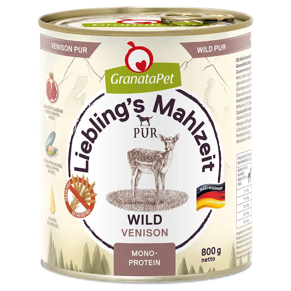 Sparpaket GranataPet Liebling's Mahlzeit 12 x 800 g - Wild (PUR)
