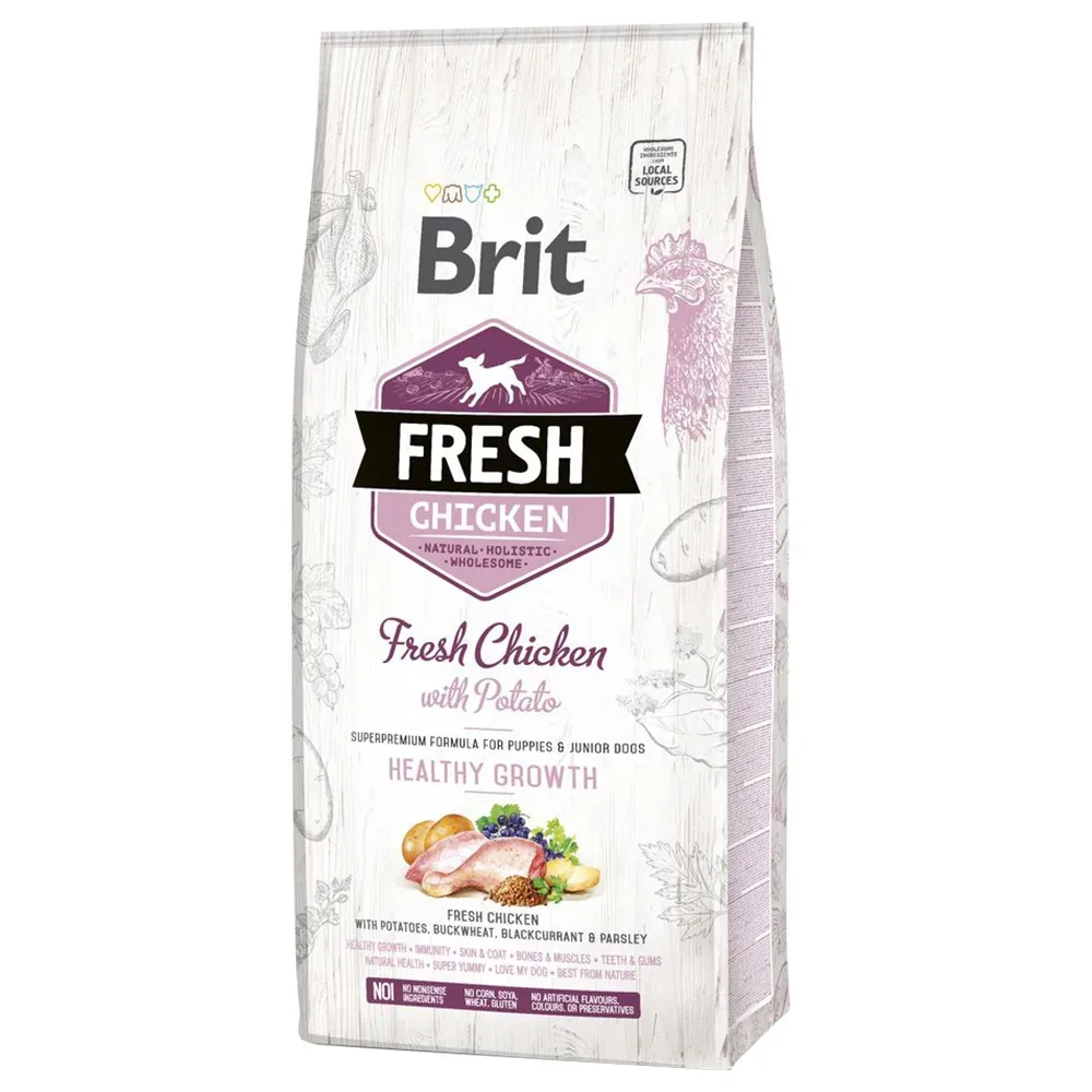 Brit Fresh Huhn mit Kartoffel Puppy Healthy Growth - Sparpaket: 2 x 12 kg