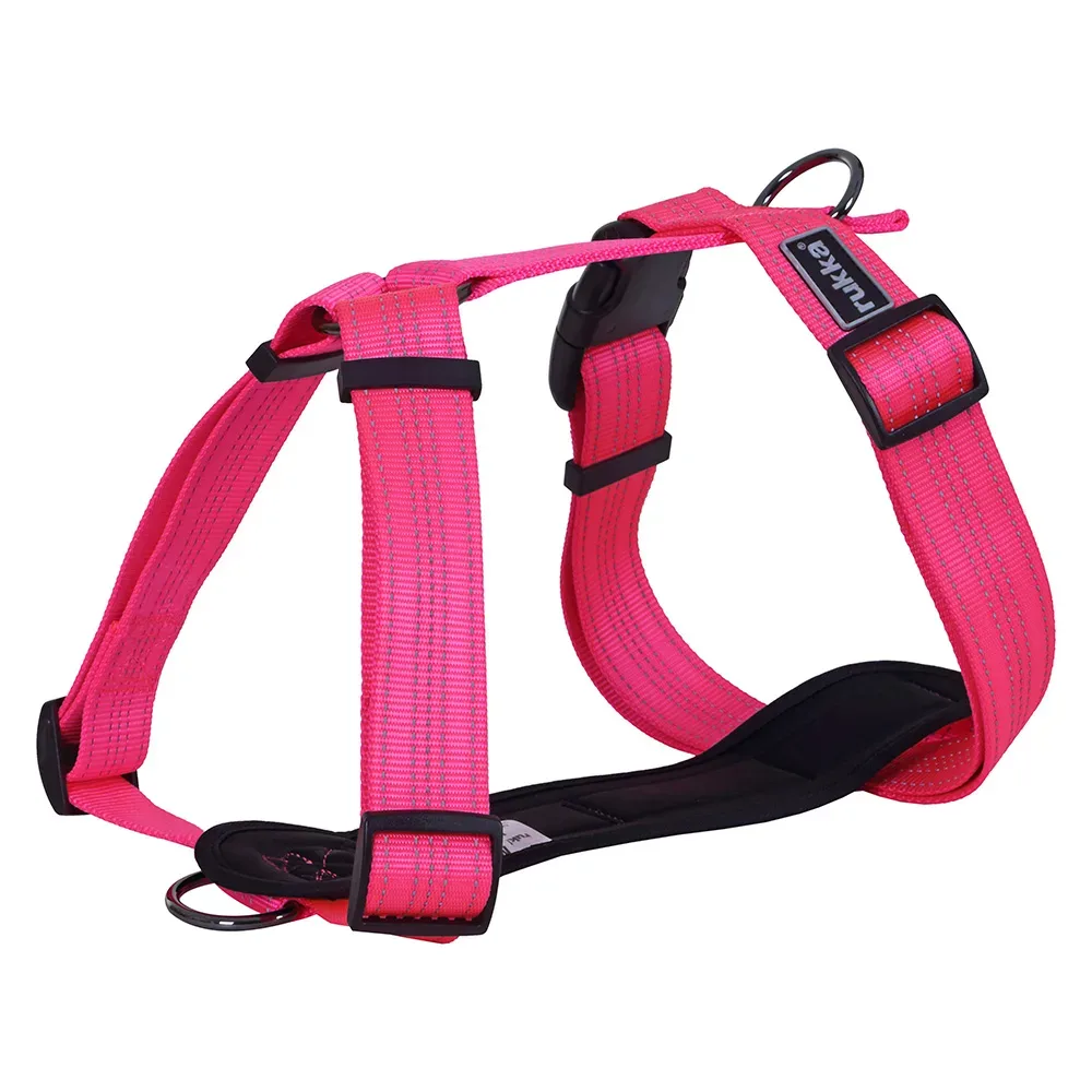 Rukka® Form Neon Geschirr, pink - Grösse L: 80 - 130 cm Brustumfang, 40 mm breit