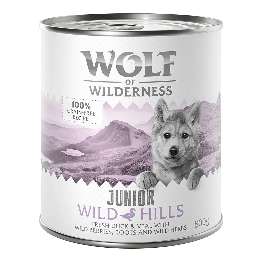 Wolf of Wilderness Junior - Duo-Protein 6 x 800 g - Blue River - Huhn & Lachs