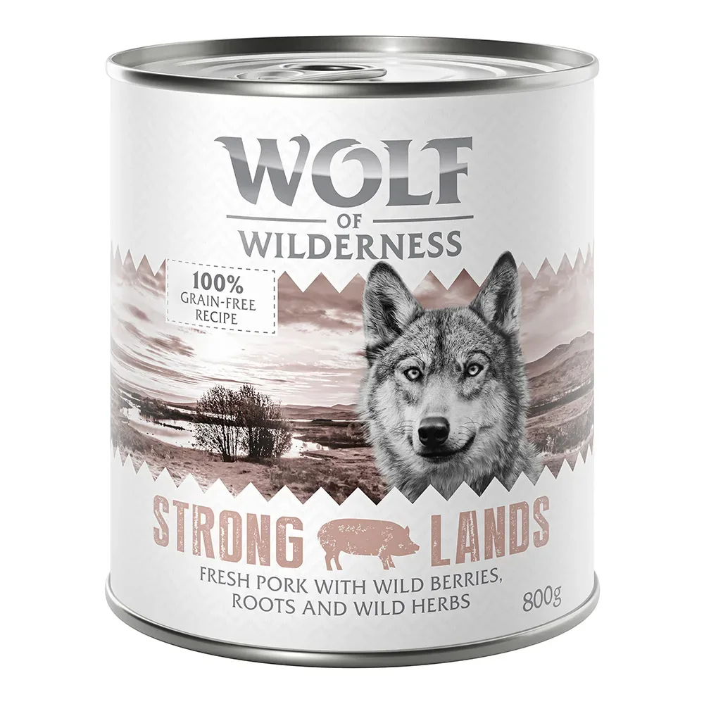 Sparpaket Wolf of Wilderness Adult 24 x 800 g - Strong Lands - Schwein