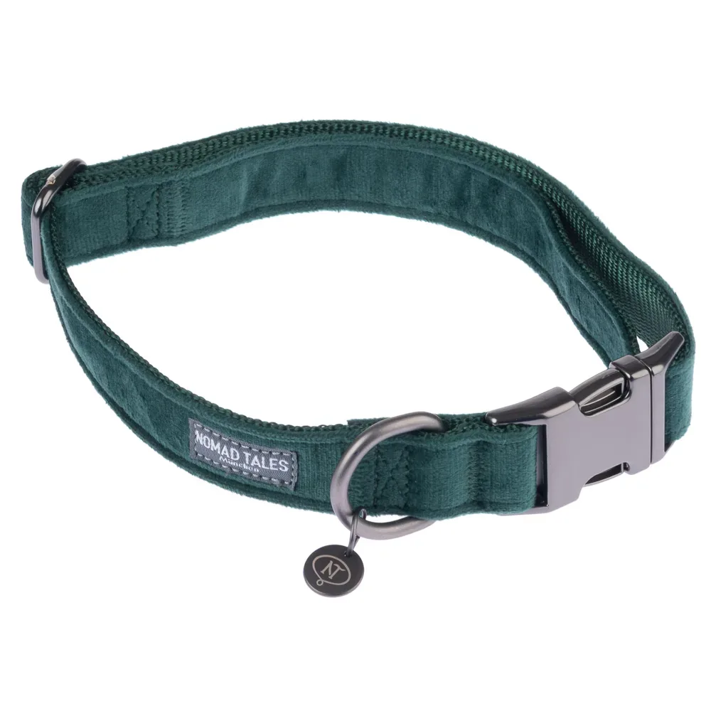 Nomad Tales Blush Halsband, emerald - Grösse S: 30 - 46 cm Halsumfang, B 15 mm