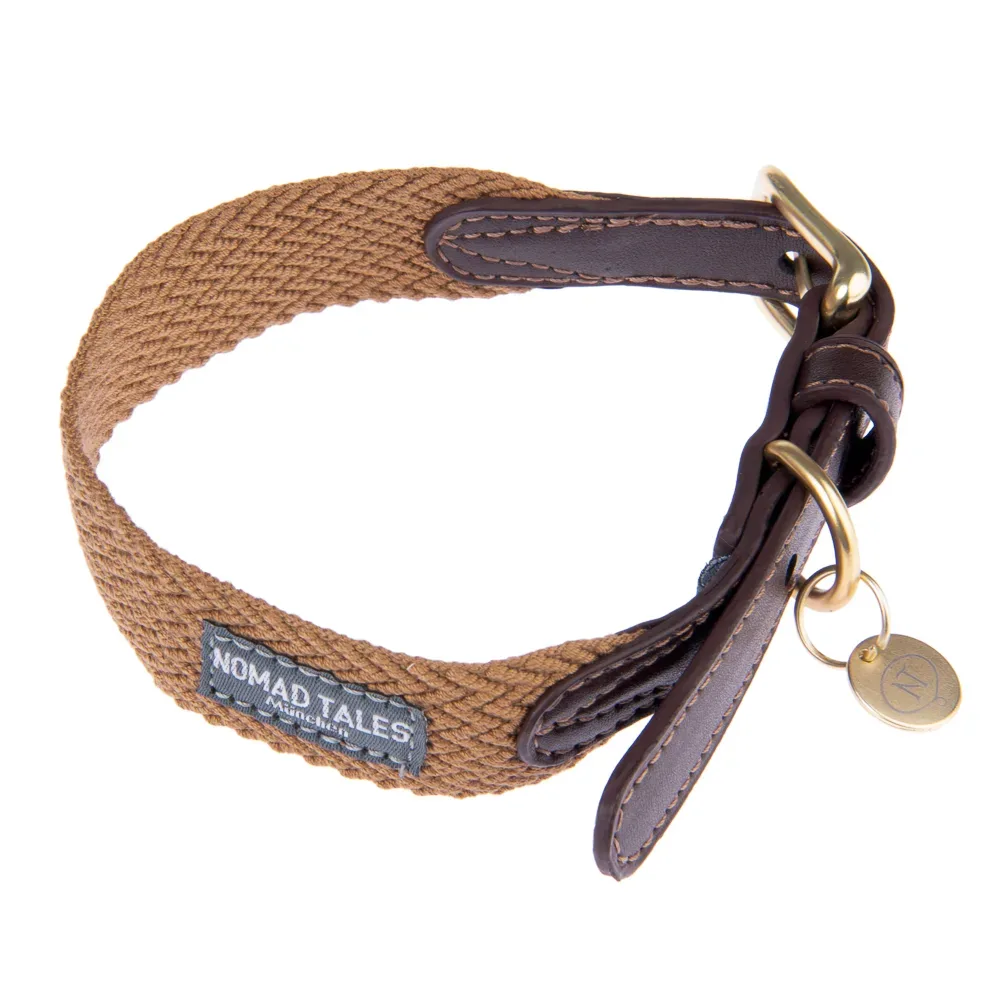 Nomad Tales Bloom Halsband, caramel - Grösse XL: 52 - 58 cm Halsumfang, B 38 mm
