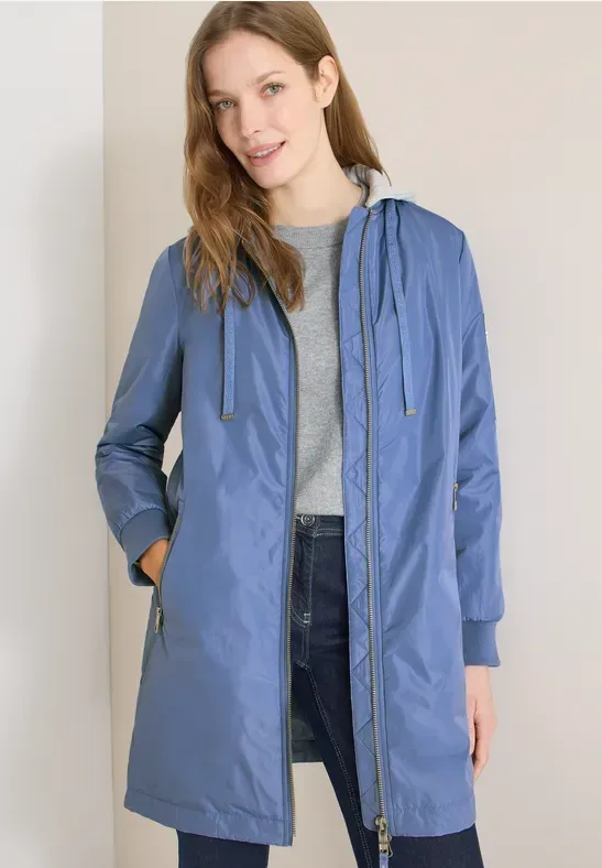 Cecil Langjacke mit Kapuze mit Reissverschlusstasche am Ärmel, mit Kapuze aus Sweatmaterial