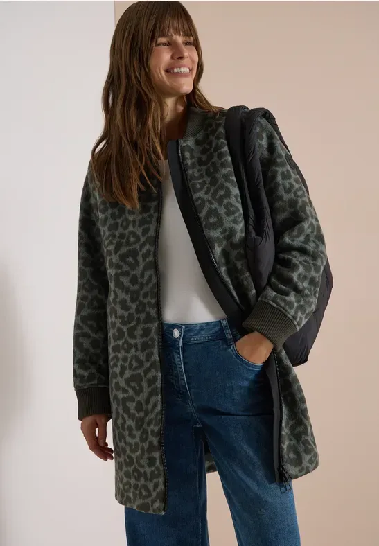 Langer Blouson mit Wollanteil