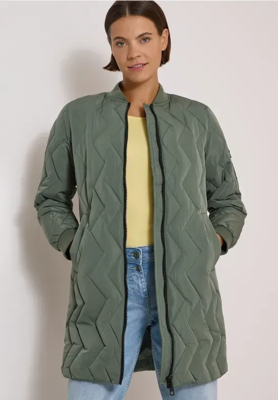 Langer Blousonmantel mit Steppmuster