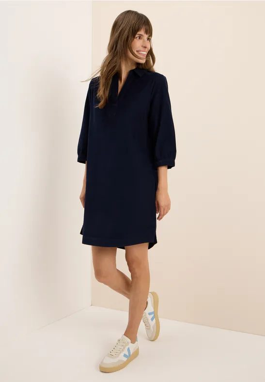 Cordkleid in Unifarbe
