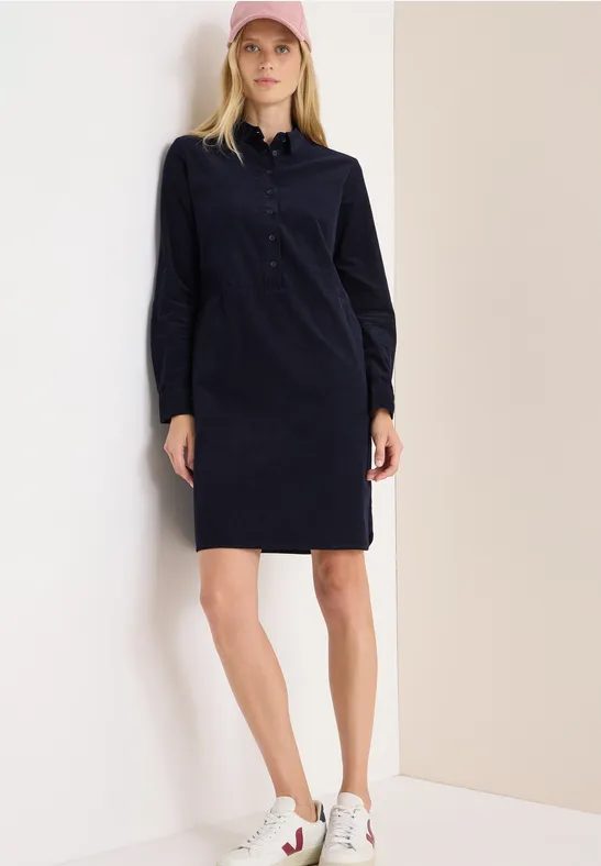 Cordkleid in Unifarbe