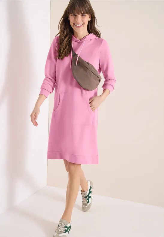 Knielanges Kleid mit Kapuze