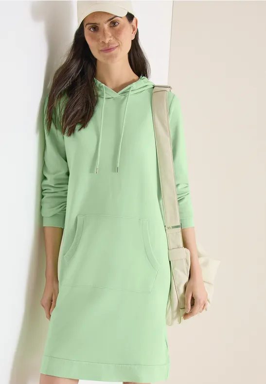 Knielanges Kleid mit Kapuze
