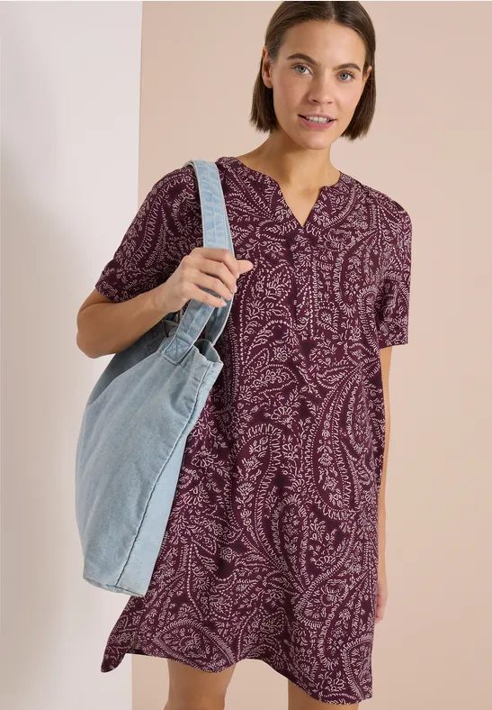 Knielanges Kleid mit Paisleymuster