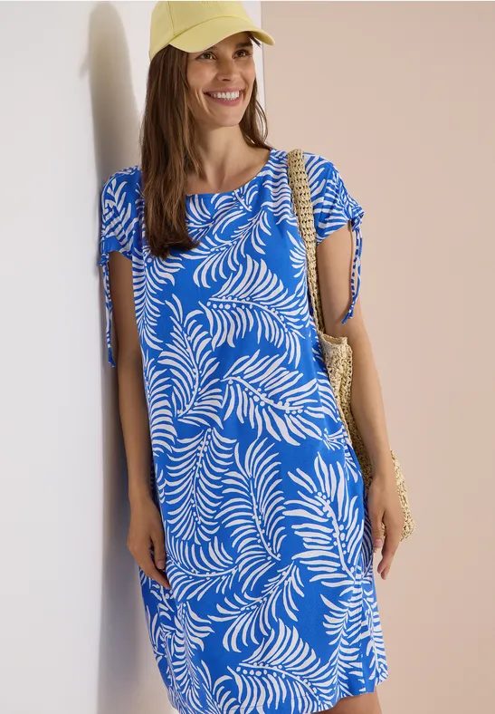 Knielanges Kleid mit Capsleeves