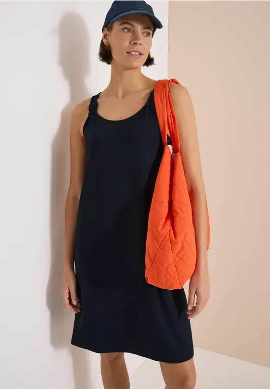 Knielanges Kleid mit Knotendetail