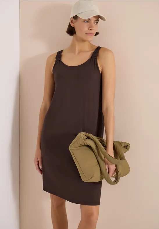 Knielanges Kleid mit Knotendetail