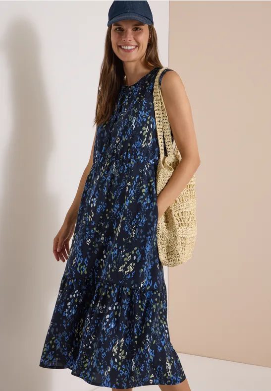 Cecil Midikleid Eingrifftaschen Sommerkleid, kleiner V-Ausschnitt, mit Eingrifftaschen