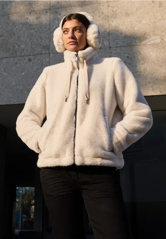 Kurze Fellimitat Jacke