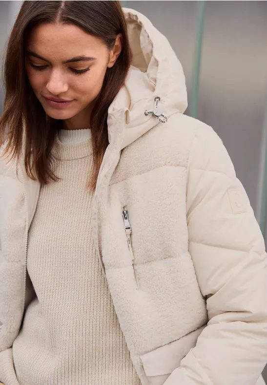 Teddy Jacke mit Strukturmix