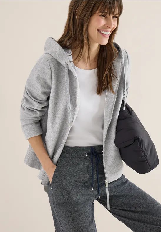 Hoodie Jacke in Woll