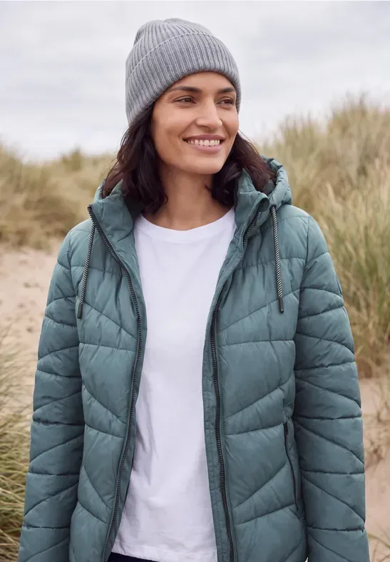 Steppjacke mit Kapuze und Zipper