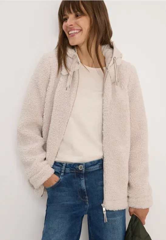 Teddy Overshirt mit Kapuze