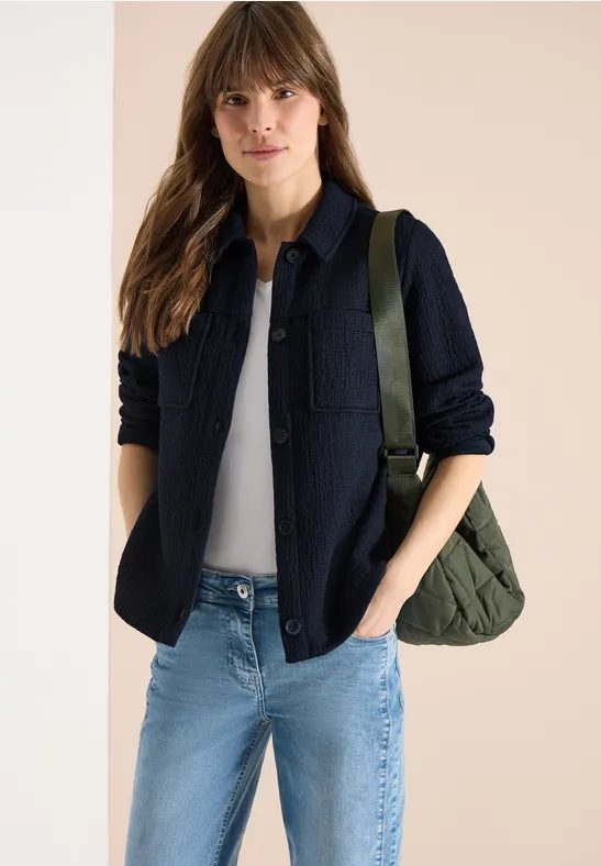 Overshirt mit Brusttaschen und Struktur