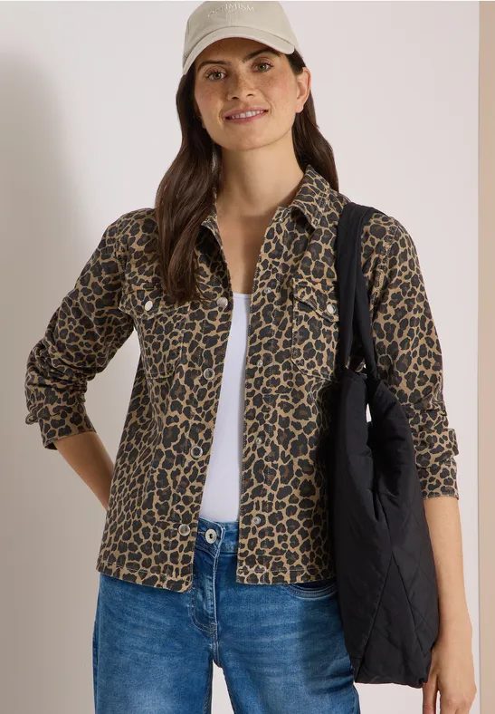 Denim Overshirt mit Leo