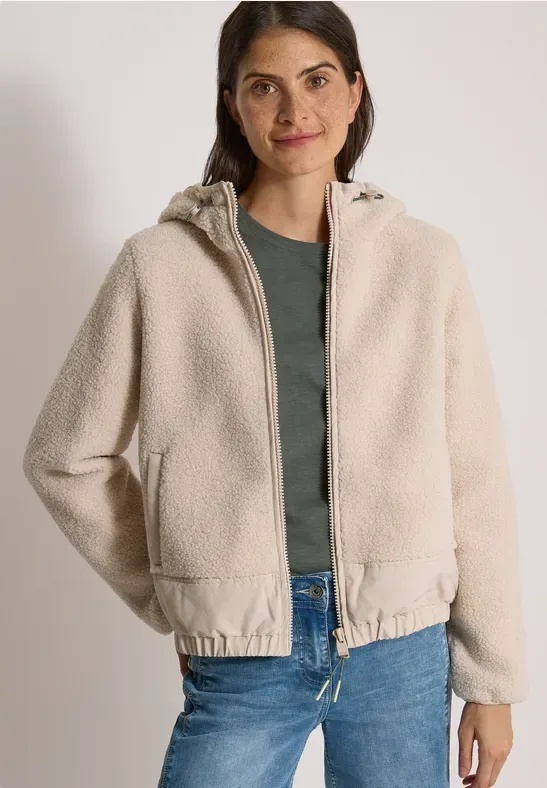 Teddy-Jacke mit Softshell-Details