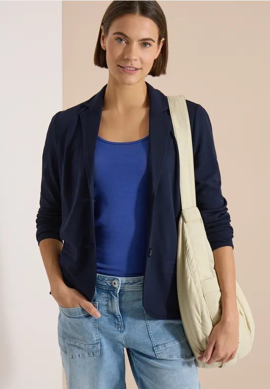 Basic Blazer mit Reverskragen und Knöpfen