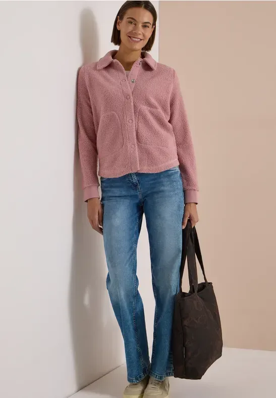 Teddy-Overshirt mit Knopfleiste