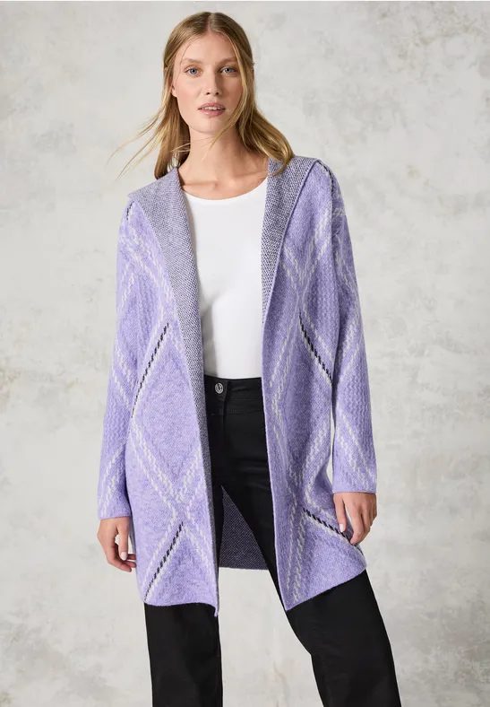 Offener Cardigan mit Kapuze