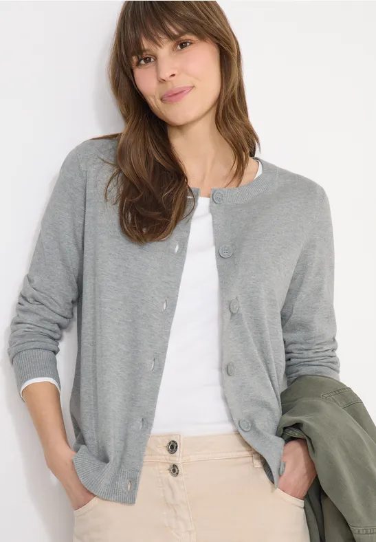 Basic Cardigan mit Rundhals